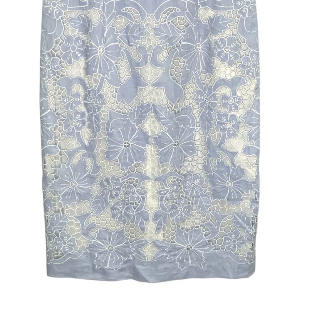 J. PETERMAN Elegant Lace Sleeveless 100% linen floral Light Blue Sz 2 - Picture 14 of 14